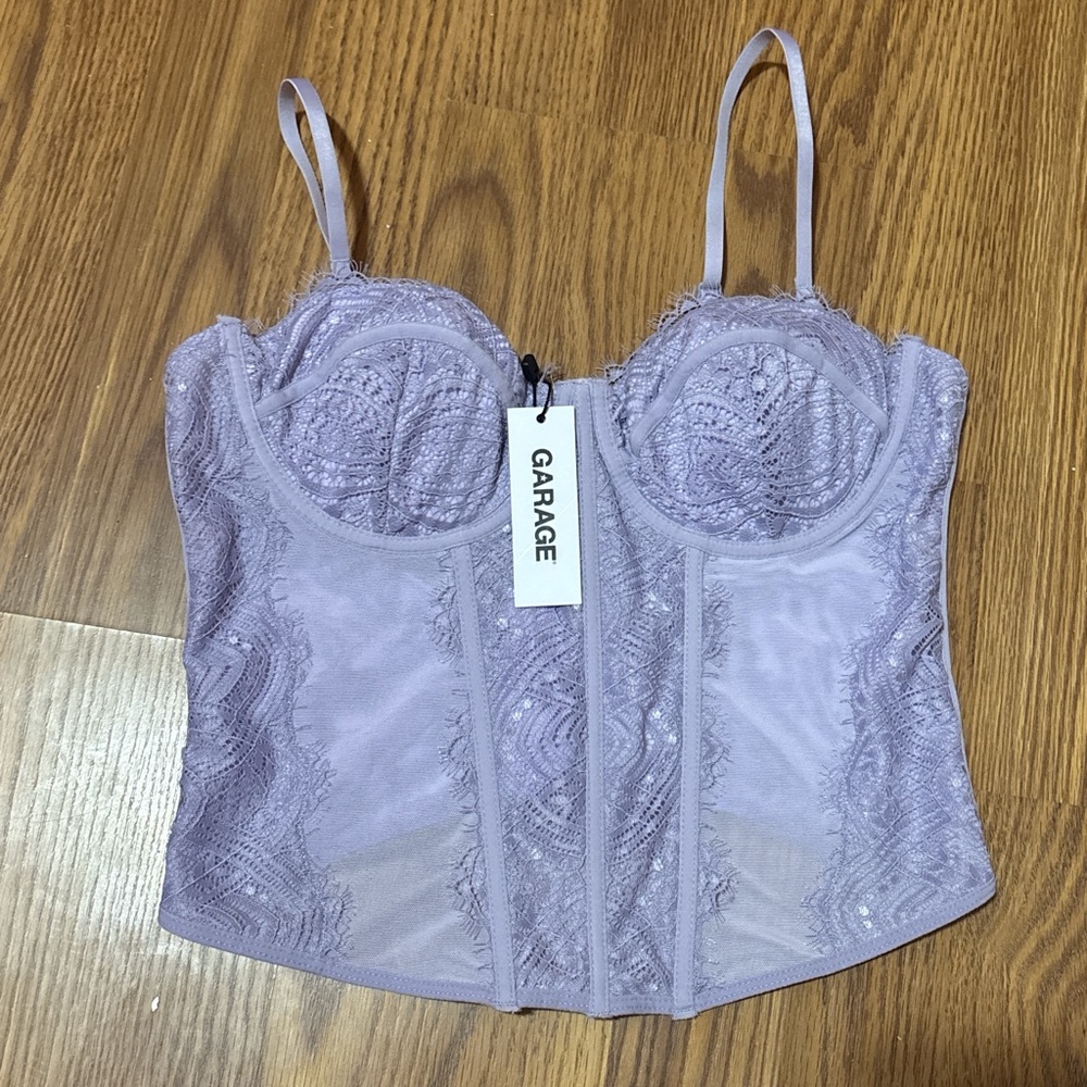 Garage purple corset tank top